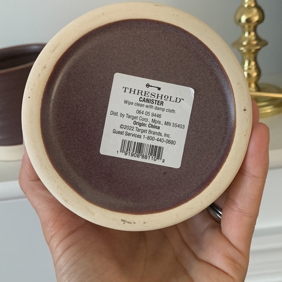 Set of two Threshold Bathroom Ceramic Canisters plum purple two tones‎ - Picture 9 of 10